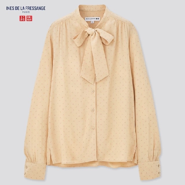 UNIQLO(ユニクロ)の【はな♧様専用】イネスコラボ レーヨンボウタイブラウス レディースのトップス(シャツ/ブラウス(長袖/七分))の商品写真