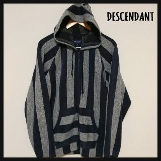 【美品】DESCENDANT ジップ スウェット パーカー ストライプ デザイン(パーカー)