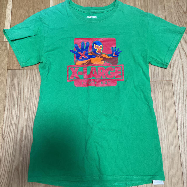 XLARGE(エクストララージ)のmasaya様おまとめXLARGEグリーンのプリントTシャツSサイズ難あり メンズのトップス(Tシャツ/カットソー(半袖/袖なし))の商品写真