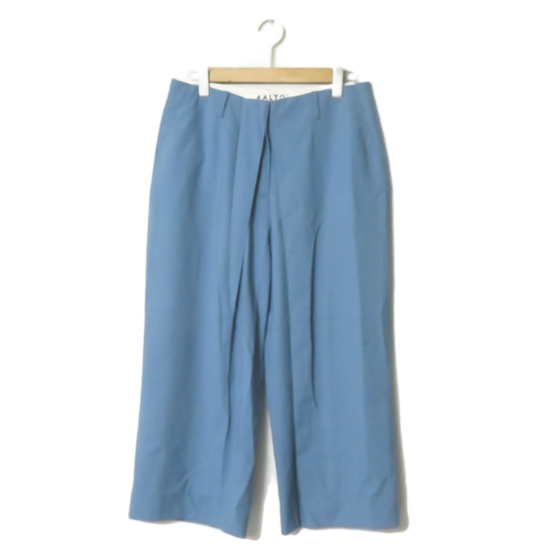 AALTO アールト FRONT PLEATS PANTS フロントプリーツパンツ 2006936 40 ブルー ウール ワイド タック ボトムス【AALTO】約30cm股下