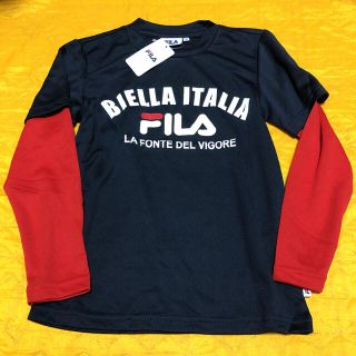 フィラ(FILA)の新品 FILA 長袖 メッシュ Tシャツ ロンT レッド(Tシャツ/カットソー)