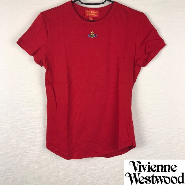 Vivienne Westwood(ヴィヴィアンウエストウッド)の美品 ヴィヴィアンウエストウッドレッドレーベル 半袖Tシャツ レッド サイズM レディースのトップス(Tシャツ(半袖/袖なし))の商品写真