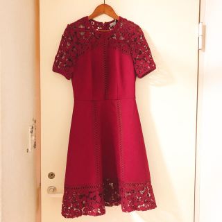 エイソス(asos)の★asos★レースワンピース　ワインレッド　エイソス(ひざ丈ワンピース)