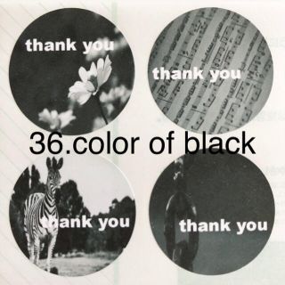 36.color of black【thank you シール48枚】(カード/レター/ラッピング)