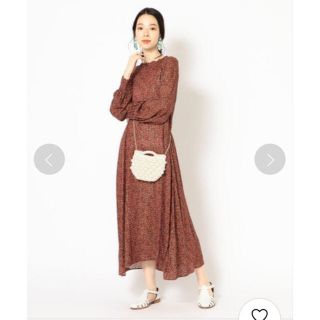 シップスフォーウィメン(SHIPS for women)の美品 SHIPS DEVEAUX ボータイワンピース ブラウン(ロングワンピース/マキシワンピース)