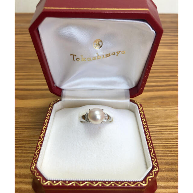 全国宅配無料 パールリング プラチナ　pt900 アコヤ真珠 リング(指輪)
