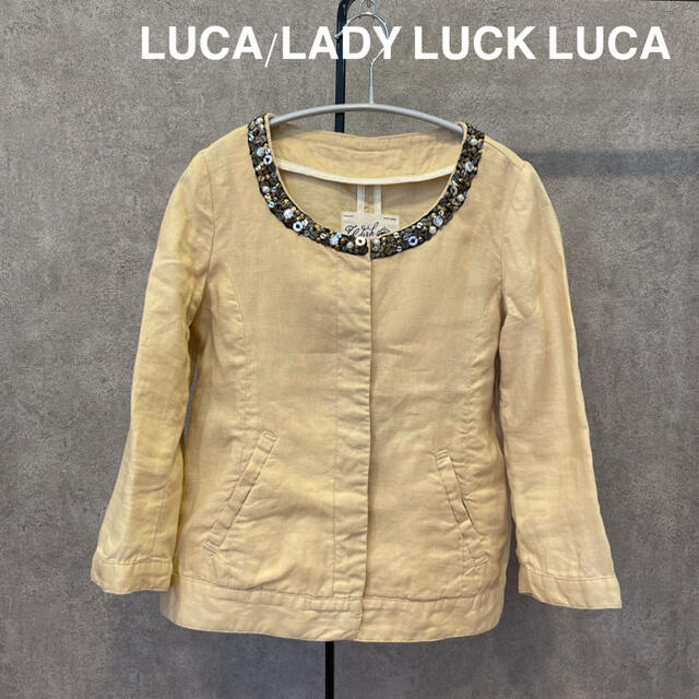 LUCA(ルカ)のルカ　リネン　ノーカラー ジャケット レディースのジャケット/アウター(ノーカラージャケット)の商品写真