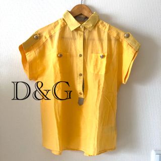 ディーアンドジー(D&G)のD&G DOLCE & GABBANA 36号　ブラウス　シルク混　イエロー(シャツ/ブラウス(半袖/袖なし))