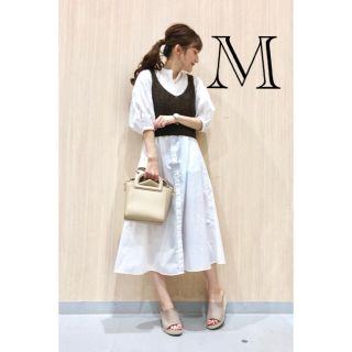 ジーユー(GU)の新品☆GU☆メッシュバックリボンニットビスチェ☆ブラウン☆M(ベスト/ジレ)