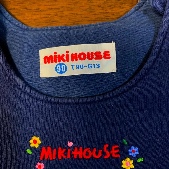 mikihouse(ミキハウス)のミキハウス　miki house 女の子　ジャンパースカート　　　９０cm 紺色 キッズ/ベビー/マタニティのキッズ服女の子用(90cm~)(ワンピース)の商品写真