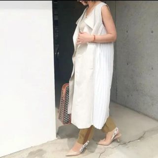 make-ai   メイクアイ　リネン  トレンチコート　ジレ(ロングコート)
