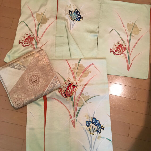 正絹着物（袷）と帯 レディースの水着/浴衣(着物)の商品写真