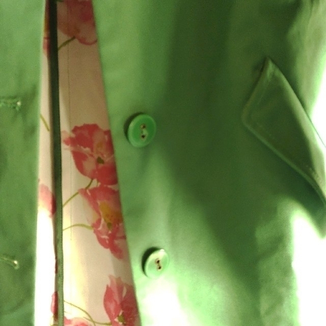 エプローブ Eprouve コート スプリングコート グリーン 花柄裏地 レディースのジャケット/アウター(スプリングコート)の商品写真