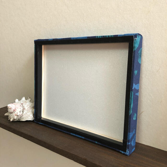 ファブリックパネル　海のミニパネル　16×20cm ハンドメイドのインテリア/家具(インテリア雑貨)の商品写真