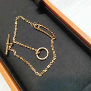 エルメス(Hermes)のエルメス　シェーヌダンクルミニパンクブレスレット　ローズゴールド　k18(ブレスレット/バングル)