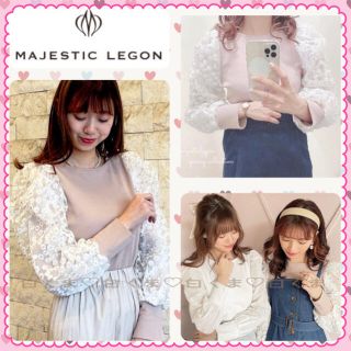 マジェスティックレゴン(MAJESTIC LEGON)のマジェスティックレゴン アソートレーススリーブトップス(カットソー(長袖/七分))