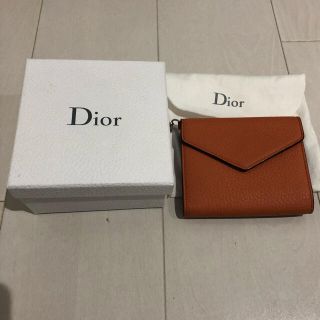 クリスチャンディオール(Christian Dior)のChristian Dior 三つ折り財布 オレンジDIORチャーム (財布)