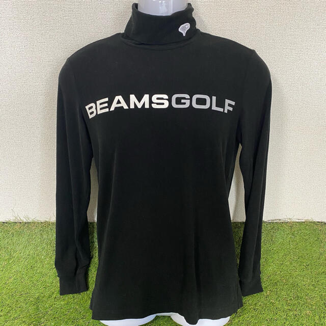 BEAMS(ビームス)のBEAMS GOLF ビームスゴルフ プリントハイネック メンズＳ ブラック スポーツ/アウトドアのゴルフ(ウエア)の商品写真