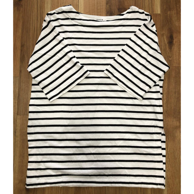 LEPSIM(レプシィム)のLEPSIM レプシィム　Tシャツ　ボーダー　5分袖 レディースのトップス(Tシャツ(半袖/袖なし))の商品写真