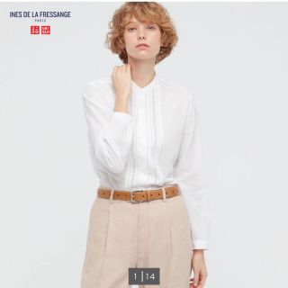 ユニクロ(UNIQLO)のシアーコットンスタンドカラーシャツ(シャツ/ブラウス(長袖/七分))