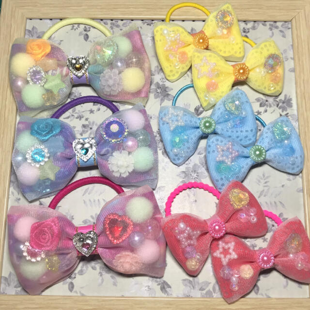 【ハンドメイド☆キッズヘアゴム】 ハンドメイドのキッズ/ベビー(ファッション雑貨)の商品写真