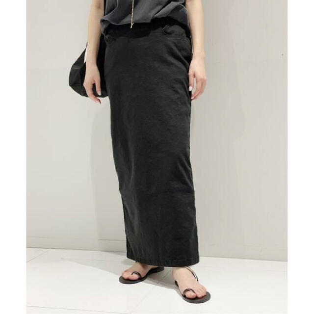 L'Appartement DEUXIEME CLASSE(アパルトモンドゥーズィエムクラス)の新品 ap studio ウォッシュタイトスカート ブラック レディースのスカート(ロングスカート)の商品写真