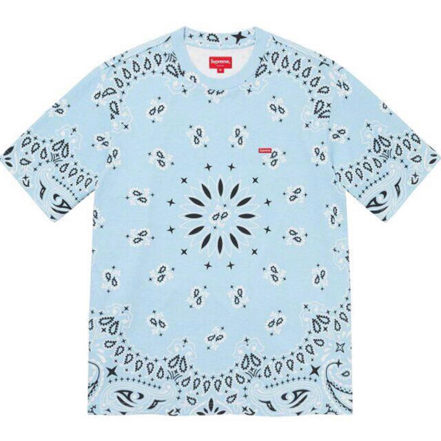 トップスLサイズ supreme bandana small box tee blue