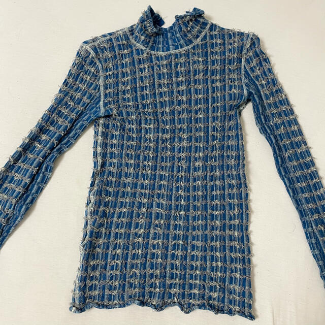 LE CIEL BLEU - IRENE アイレネ Cut yarn knit tops ブルーの通販 by