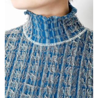 LE CIEL BLEU - IRENE アイレネ Cut yarn knit tops ブルーの通販 by