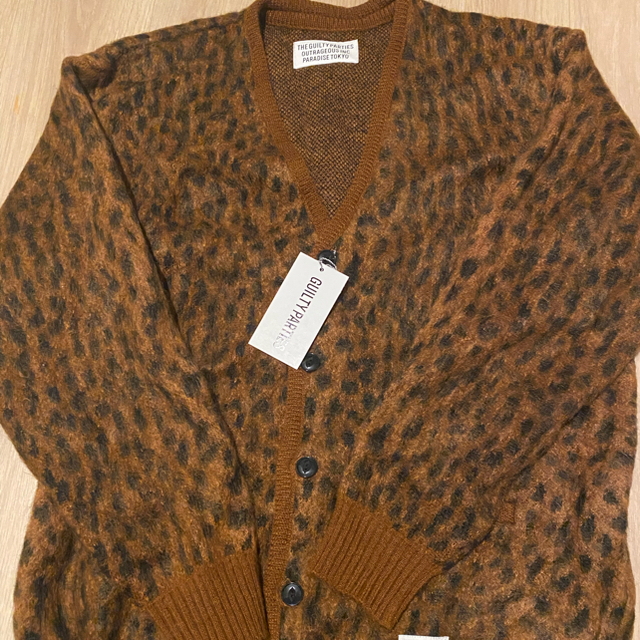 wacko maria leopard mohair cardigan