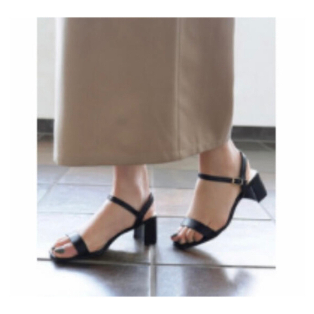 ストラップサンダル スクエア Black レディースの靴/シューズ(サンダル)の商品写真