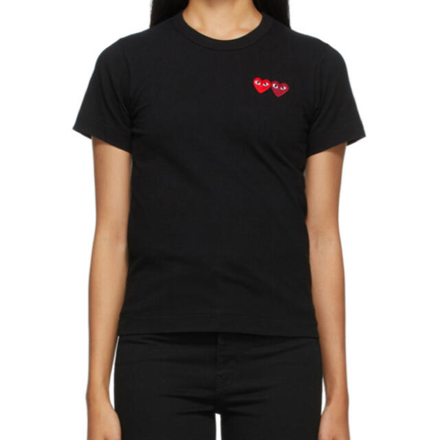 COMME des GARCONS(コムデギャルソン)のCOMME DES GARÇONS PLAY Double Heart Tシャツ レディースのトップス(Tシャツ(半袖/袖なし))の商品写真