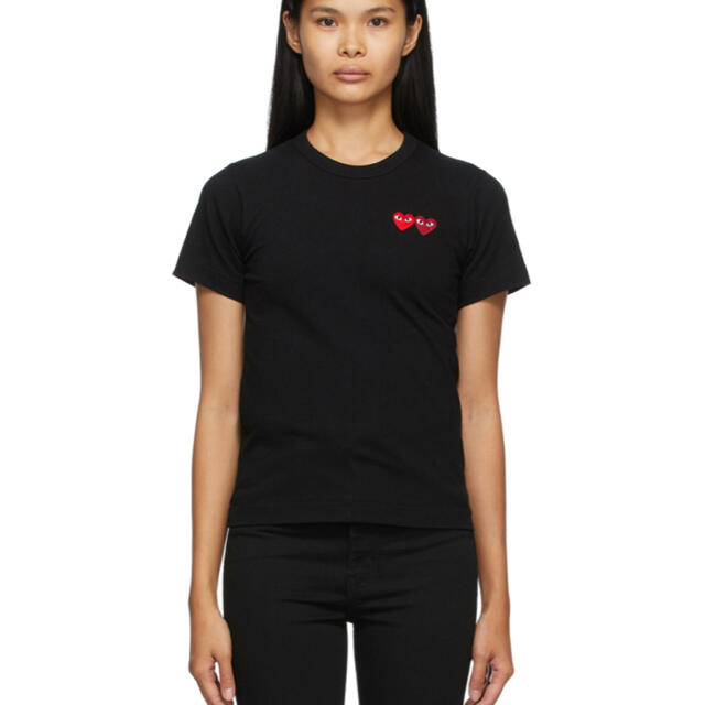 COMME des GARCONS(コムデギャルソン)のCOMME DES GARÇONS PLAY Double Heart Tシャツ レディースのトップス(Tシャツ(半袖/袖なし))の商品写真