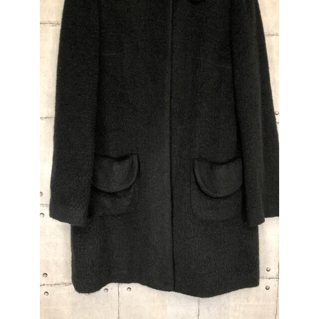 Jocomomola(ホコモモラ)のホコモモラ　Jocomomolaロングコート　ノーカラーコート　黒　40 L相当 レディースのジャケット/アウター(ロングコート)の商品写真