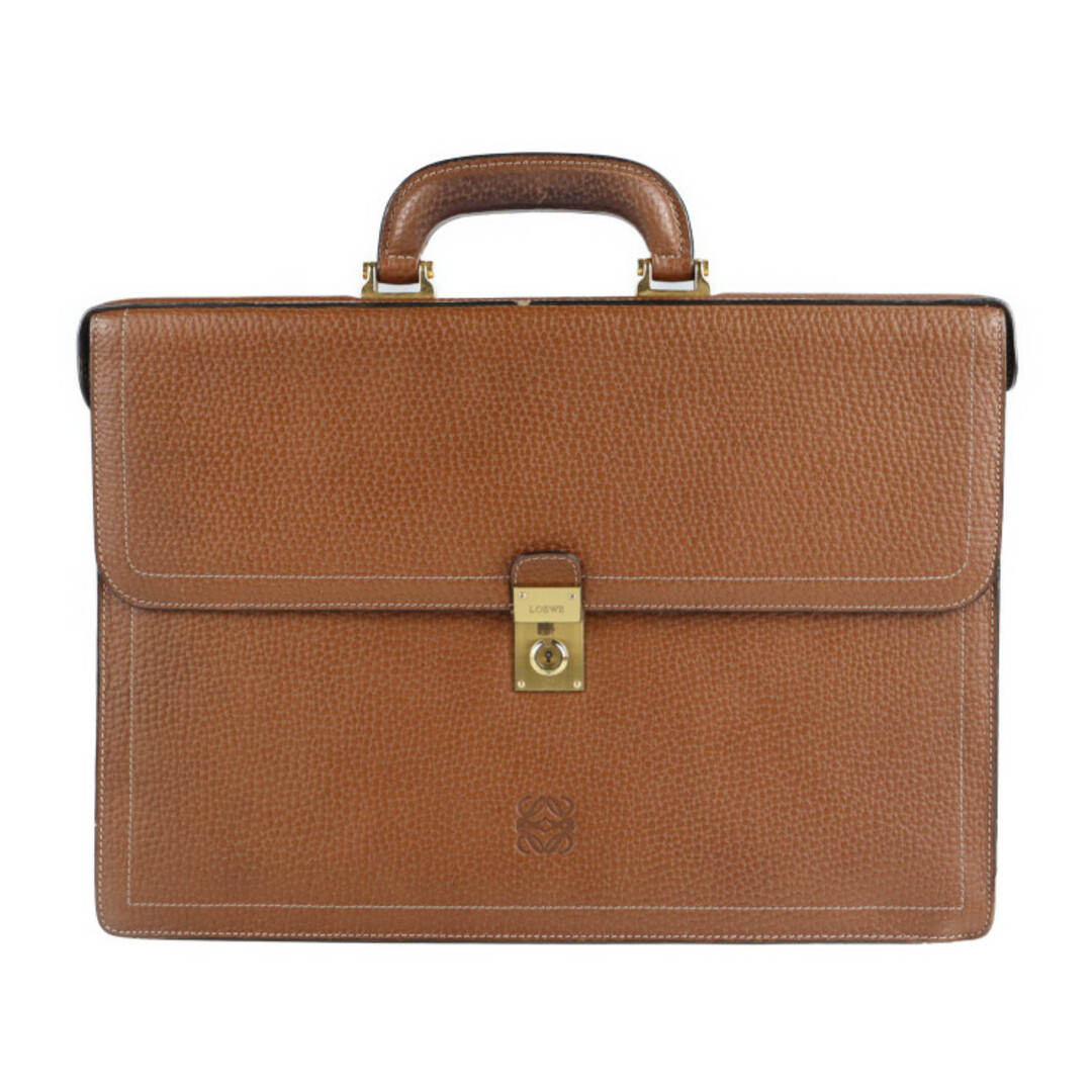 LOEWE - LOEWE ロエベ ビジネスバッグ レザー ブラウン系 ゴールド金具