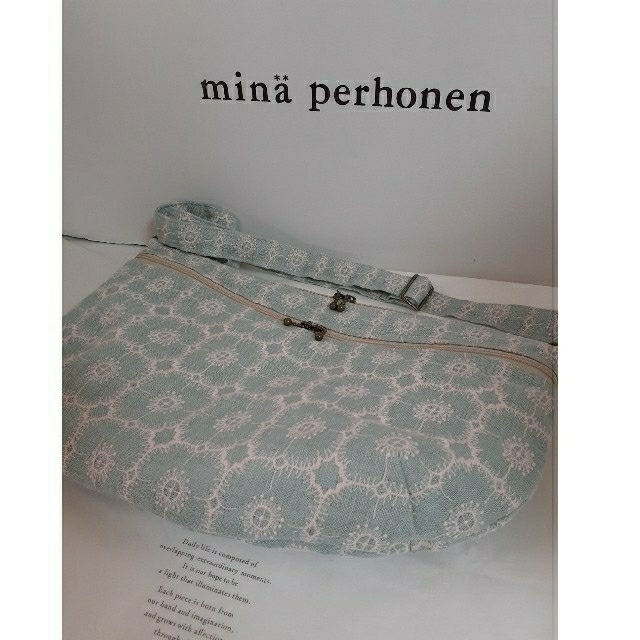mina perhonen(ミナペルホネン)のmirukun様専用❗前面ファスナーポケット付き🎶ボディバッグ💓アネモネ ハンドメイドのファッション小物(バッグ)の商品写真