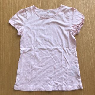 ムジルシリョウヒン(MUJI (無印良品))の無印良品　女の子　パフスリーブ 水玉Tシャツ ピンク 140(Tシャツ/カットソー)