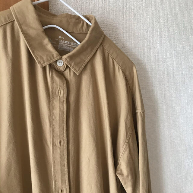 MUJI (無印良品)(ムジルシリョウヒン)の無印良品　シャツワンピース　M〜L レディースのワンピース(ロングワンピース/マキシワンピース)の商品写真