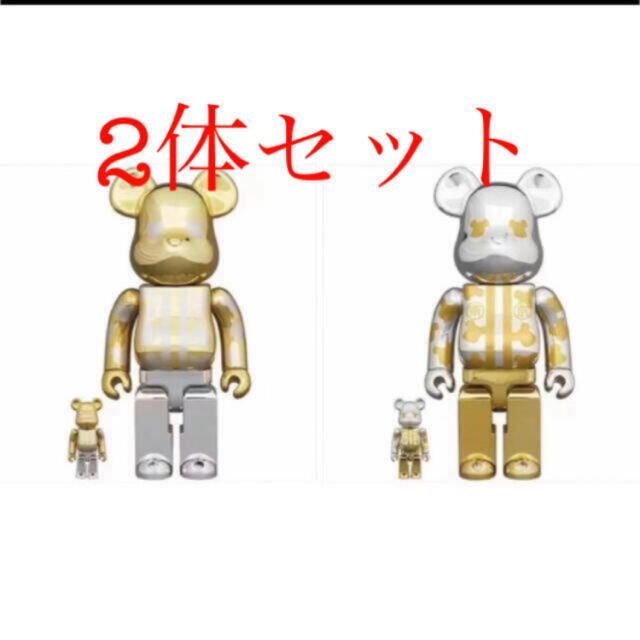 MEDICOM TOY(メディコムトイ)の【新品】BE@RBRICK はっぴ東京 銀メッキ 100％ & 400 エンタメ/ホビーのフィギュア(その他)の商品写真