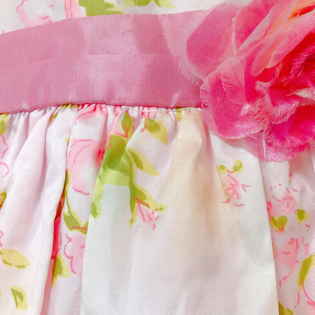 花柄　ピンク　ドレス キッズ/ベビー/マタニティのベビー服(~85cm)(セレモニードレス/スーツ)の商品写真