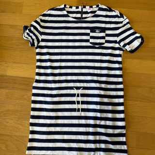 ラコステ(LACOSTE)の【美品】LACOSTE ボーダーワンピース(ひざ丈ワンピース)