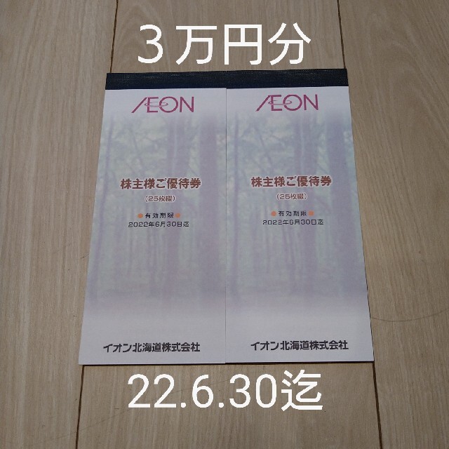 AEON(イオン)のイオン北海道　株主優待券３万円分 チケットの優待券/割引券(ショッピング)の商品写真