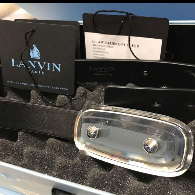 LANVIN(ランバン)のランバン　LANVIN ベルト　イタリア製　ブラック　Sサイズ レディースのファッション小物(ベルト)の商品写真