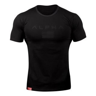 alpha clothing tシャツ ブラック×ブラック(Tシャツ/カットソー(半袖/袖なし))