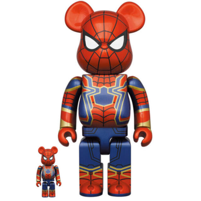 MEDICOM TOY(メディコムトイ)のBe@rbrick iron spiderman 400% & 100% エンタメ/ホビーのフィギュア(その他)の商品写真