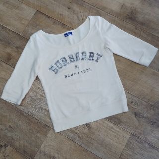 バーバリーブルーレーベル(BURBERRY BLUE LABEL)の美品【38】BURBERRY七分スウェット(トレーナー/スウェット)