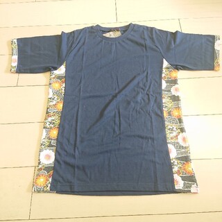 メンズ 紺色 和柄Tシャツ Lサイズ(Tシャツ/カットソー(半袖/袖なし))