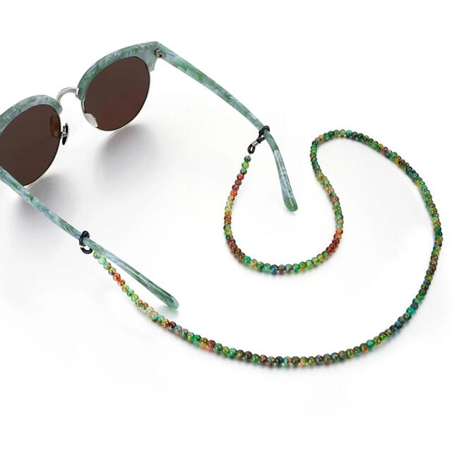 サングラス　メガネチェーン　メガネストラップ　green　A4 レディースのファッション小物(サングラス/メガネ)の商品写真