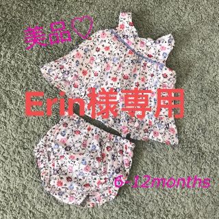 ベビーギャップ(babyGAP)の美品♡小花柄ノースリーブブラウス＆ブルマ　上下セット(シャツ/カットソー)