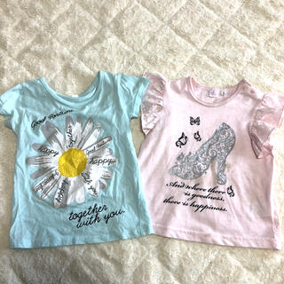 ディズニー(Disney)の2点セット　Tシャツ　ピンク　水色　95-100(Tシャツ/カットソー)